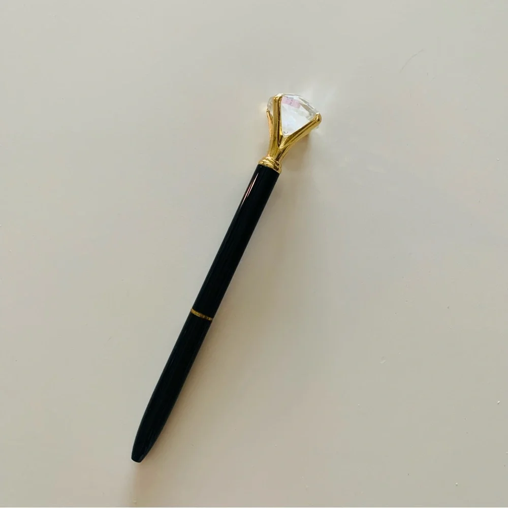 Diamond topped pen with pen holder 💎
